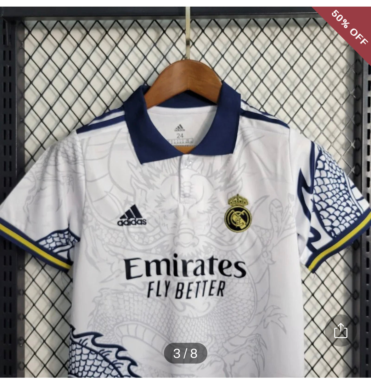 2023/2024 Kids Size Real Madrid Chinese Dragon White Football Shirt & Shorts