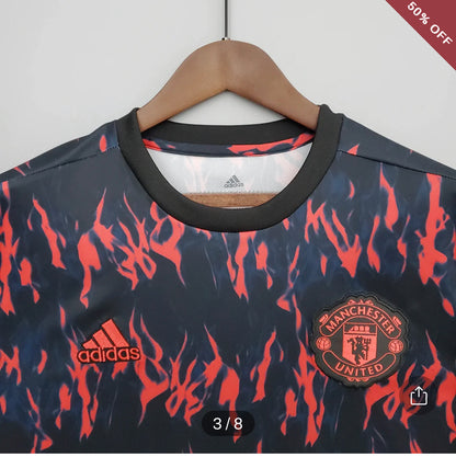 2022/2023 Manchester United Pre-Match Training Suit Black Red