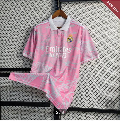 2023/2024 Real Madrid Chinese Dragon Pink Football Shirt