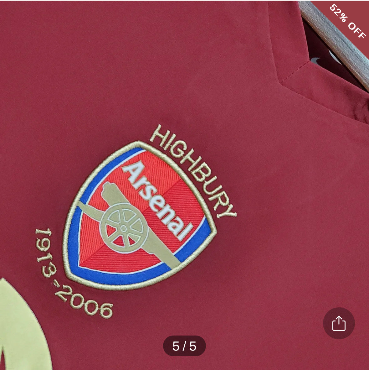 2005/2006 Retro Arsenal Home Football Shirt