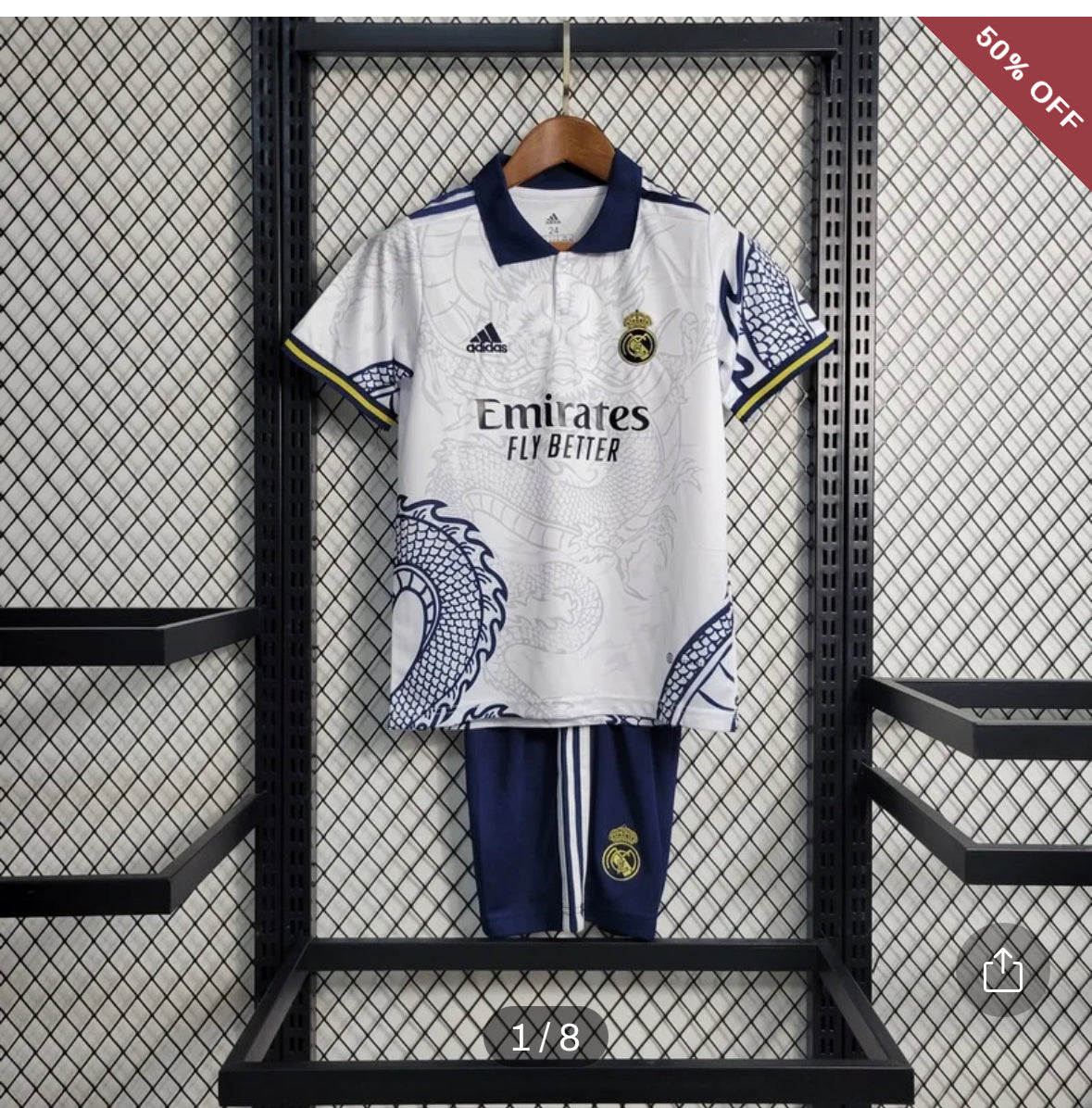 2023/2024 Kids Size Real Madrid Chinese Dragon White Football Shirt & Shorts