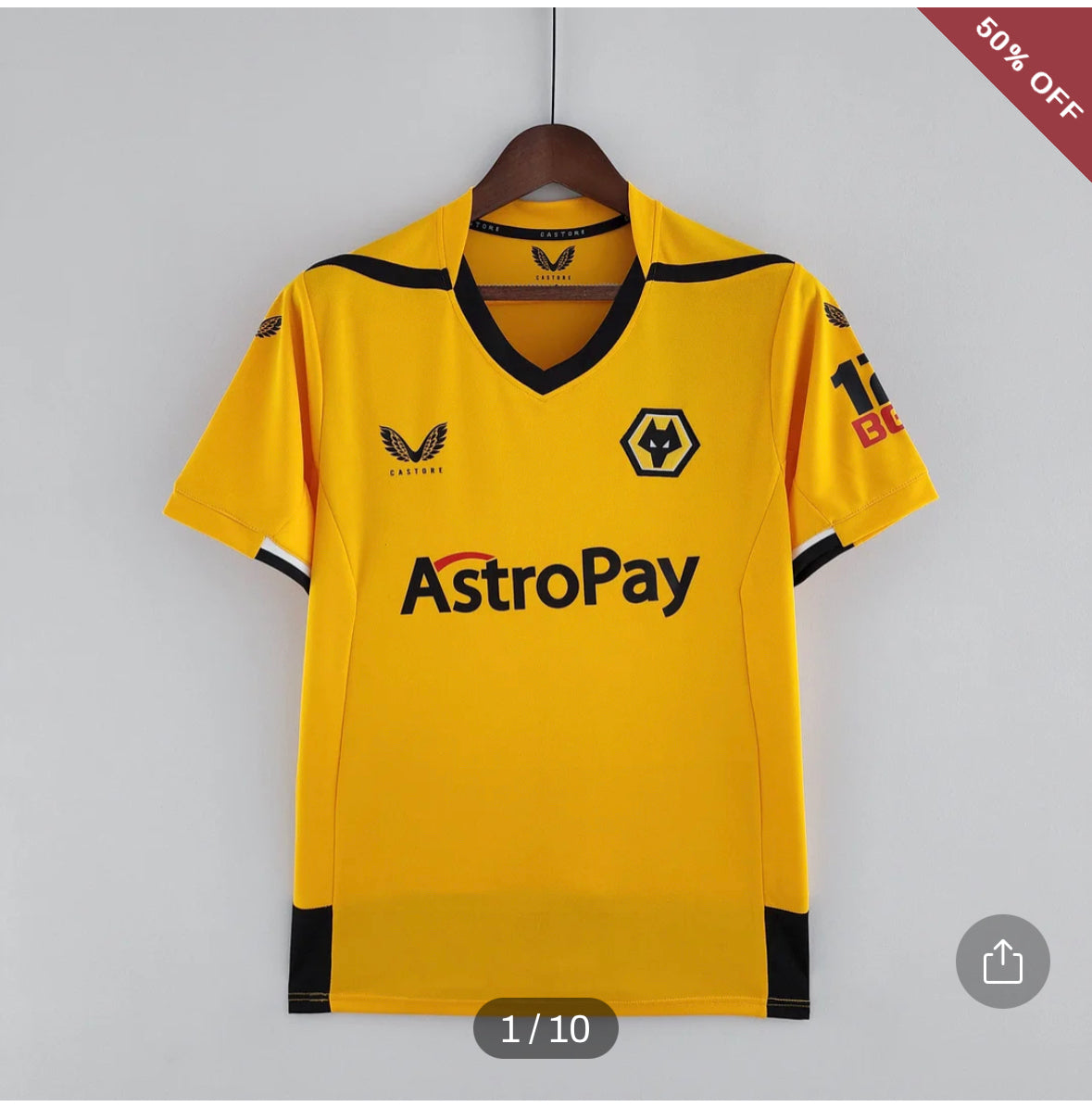 2022/2023 Wolverhampton Wanderers Home Football Shirt