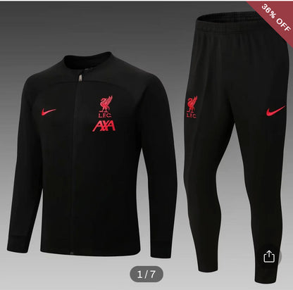 2022/2023 Liverpool Long Zipped Jacket Black Jersey