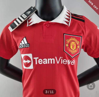 2022/2023 Manchester United Home Football Shirt kids