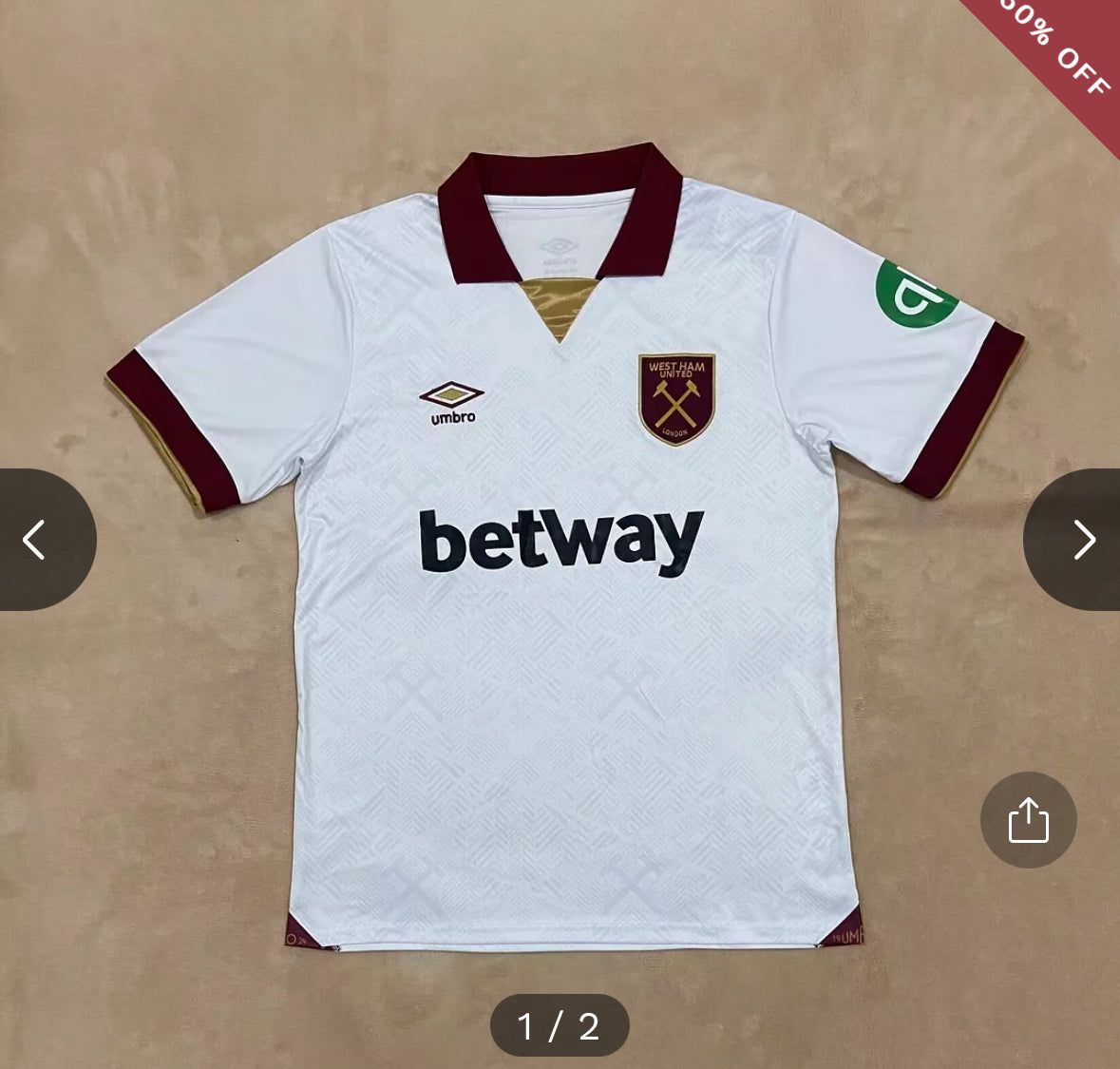 2024/2025 West Ham United Third Away Football Shirt New in