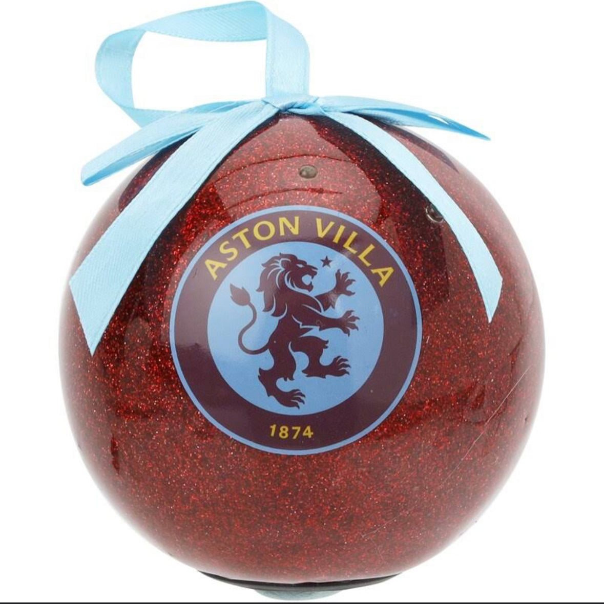 Aston Villa Flashing Glitter Bauble