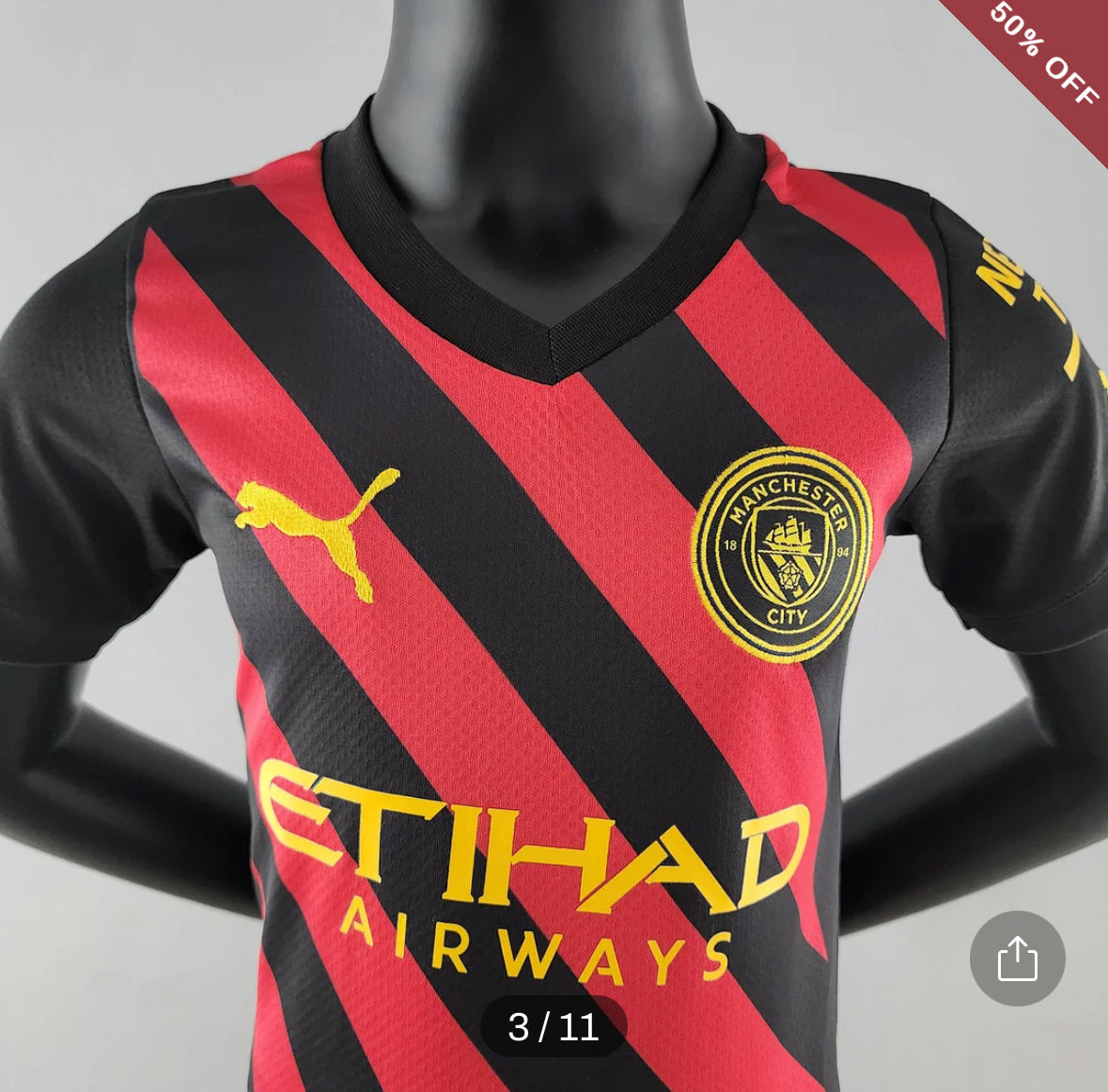 2022/2023 Manchester City Away Football Shirt kids