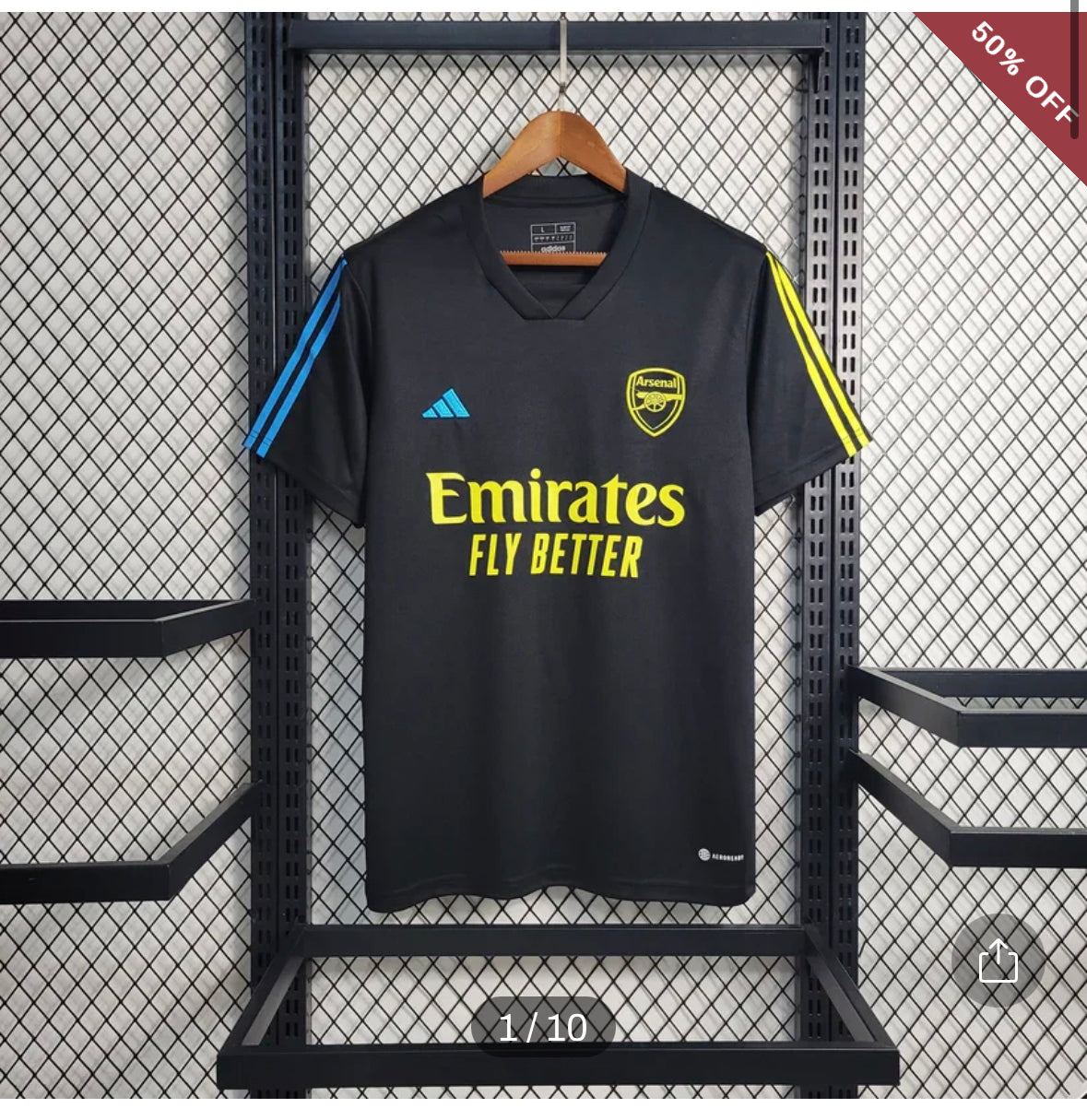 2023/2024 Arsenal Training Wear Black Soccer Jersey