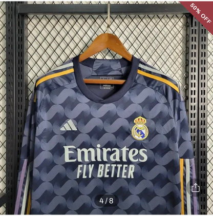 2023/2024 Long Sleeve Real Madrid Away Football Shirt