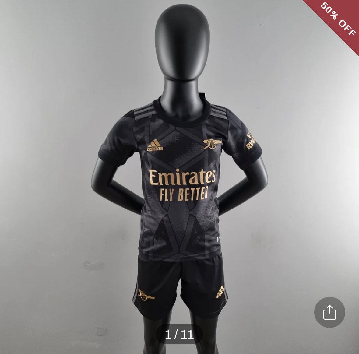 2022/2023 Arsenal Away Soccer Jersey Kids Size