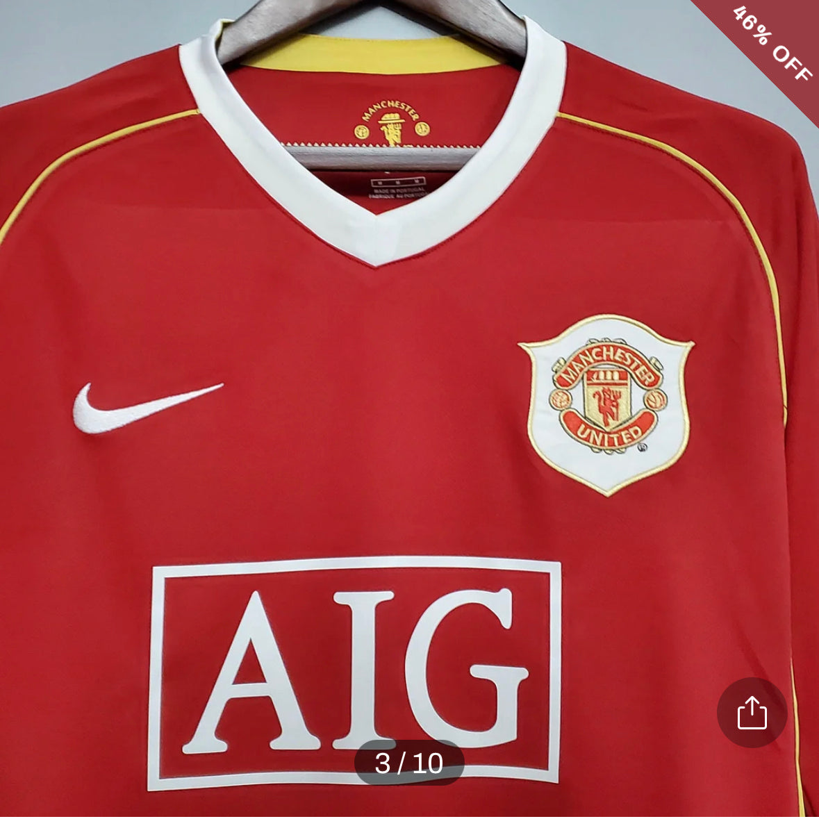 2006-2007 Retro Long Sleeve Manchester United Home Football Shirt