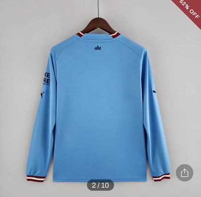 2022/2023 Long Sleeve Manchester City Home Football Shirt