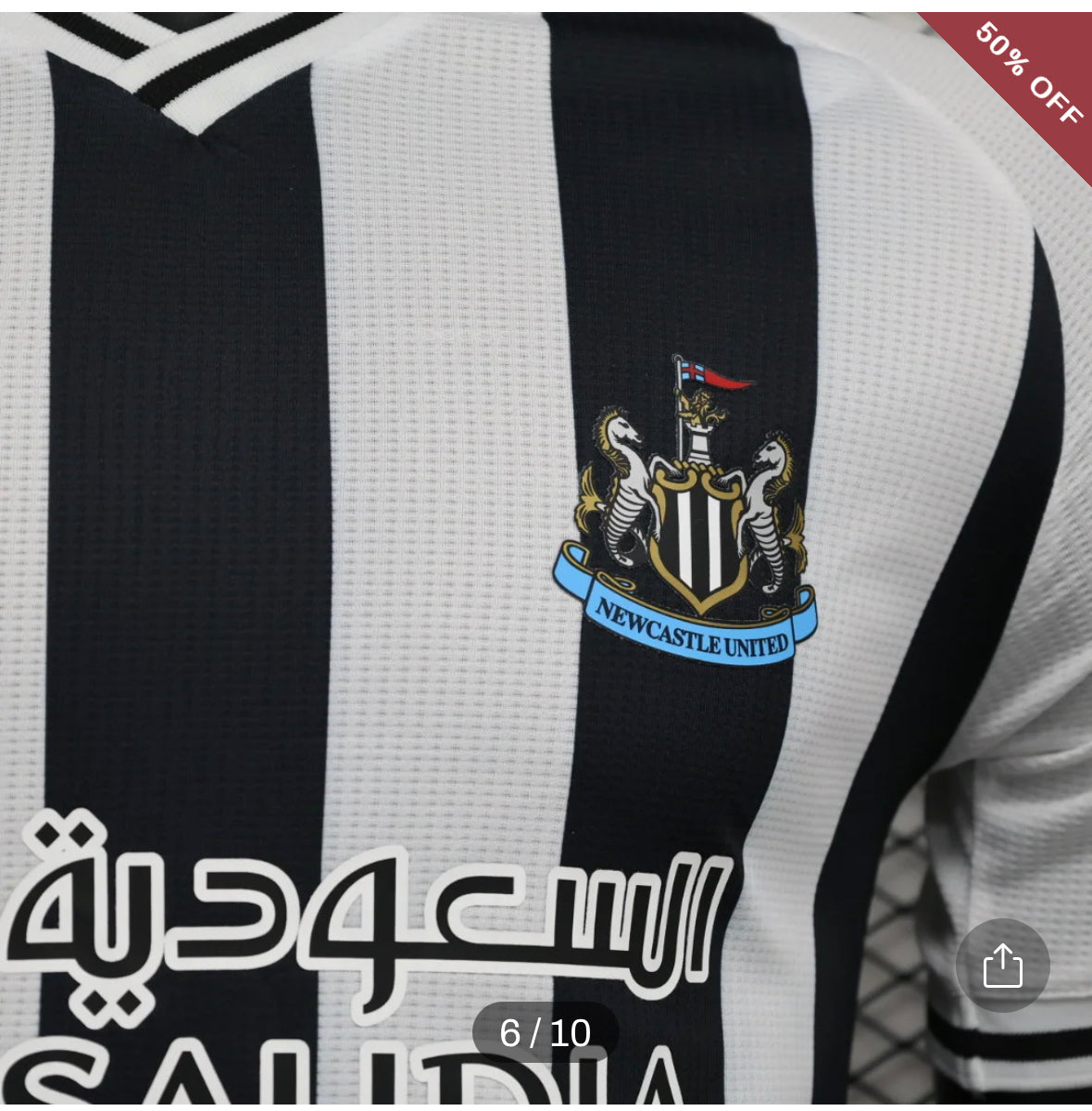 2023/2024 Player Version Newcastle United Home Soccer Jersey