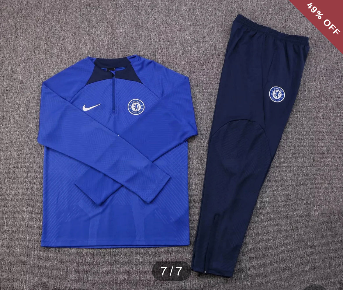 2022/2023 Chelsea Half-Pull Training Suit Blue Football Shirt