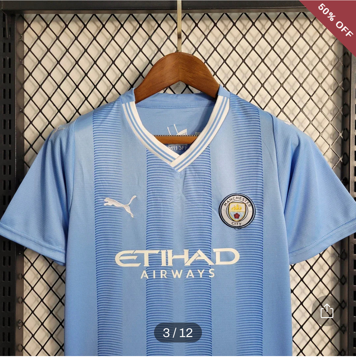 2023/2024 Kids Size Manchester City Home Football Shirt & Shorts