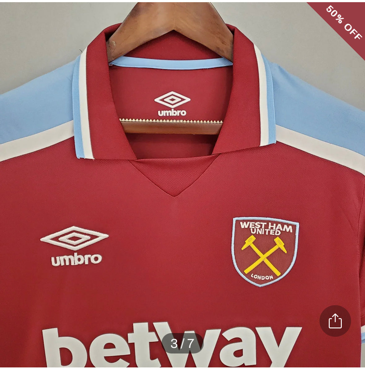 West Ham United Football Shirt Home 2021/2022