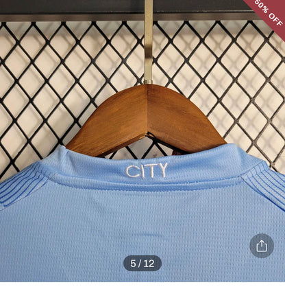 2023/2024 Kids Size Manchester City Home Football Shirt & Shorts