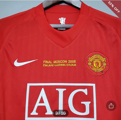 2007/2008 Retro Manchester United Home Champions League Edition Football Shirt