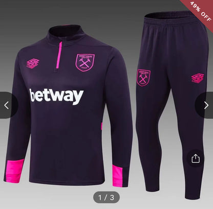 2024/2025 West Ham United Half-Pull Training Suit Purple Football Shirt New in