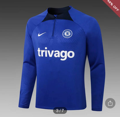 2022/2023 Chelsea Half-Pull Training Suit Blue Football Shirt