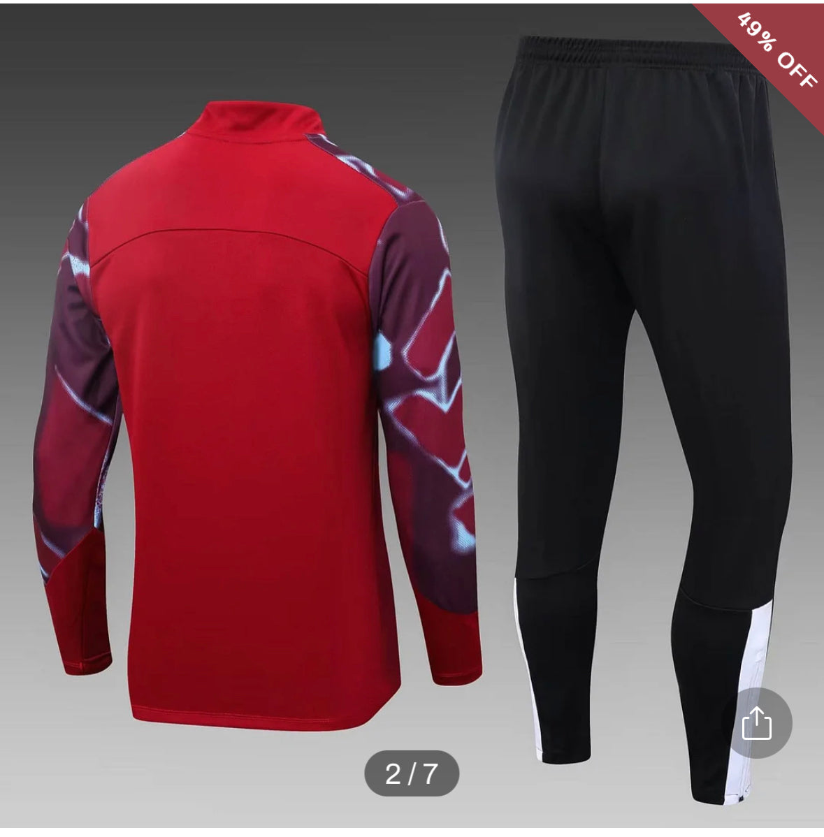 2022/2023 West Ham United Half-Pull Training Suit Red Football Shirt