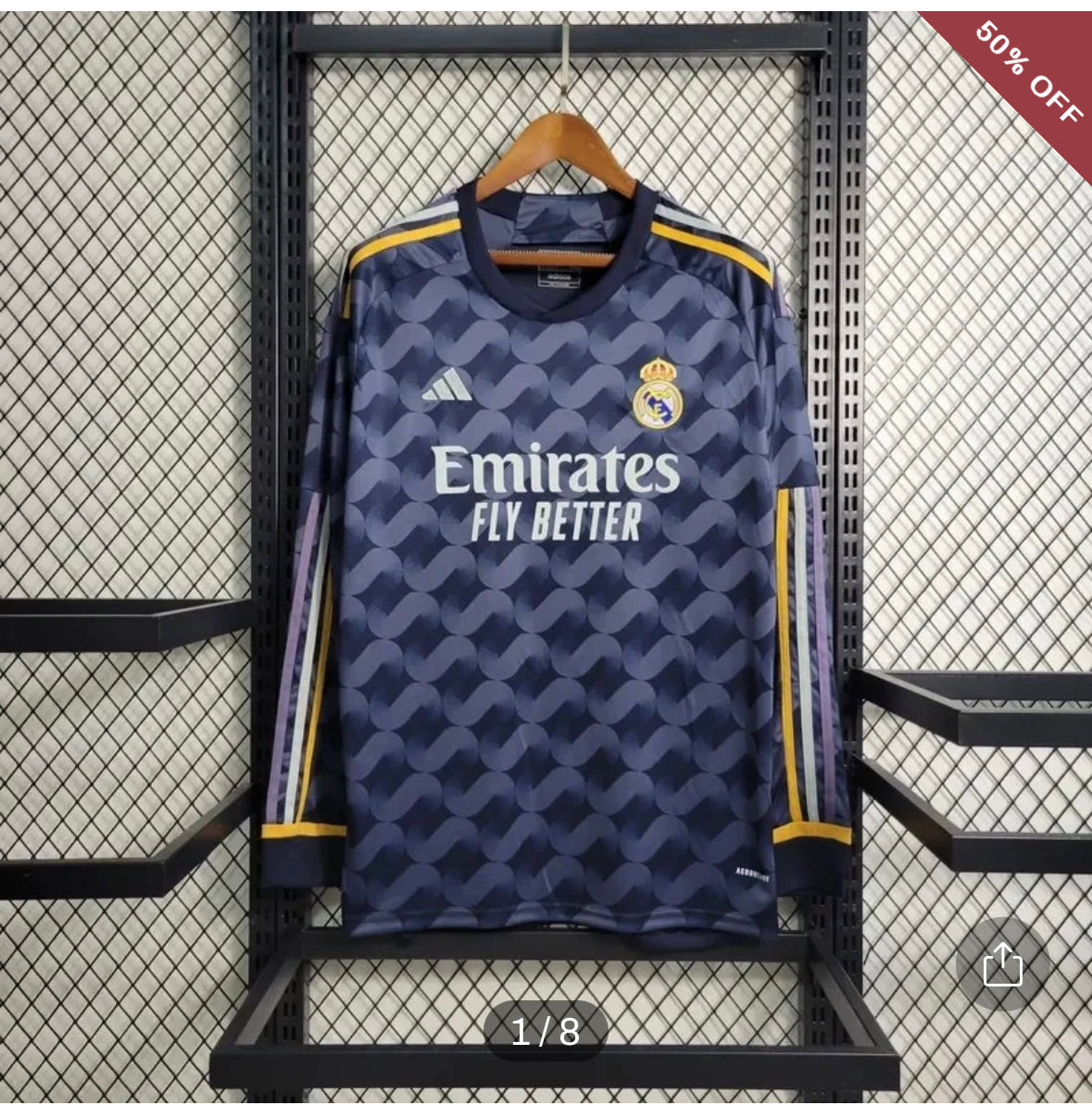 2023/2024 Long Sleeve Real Madrid Away Football Shirt