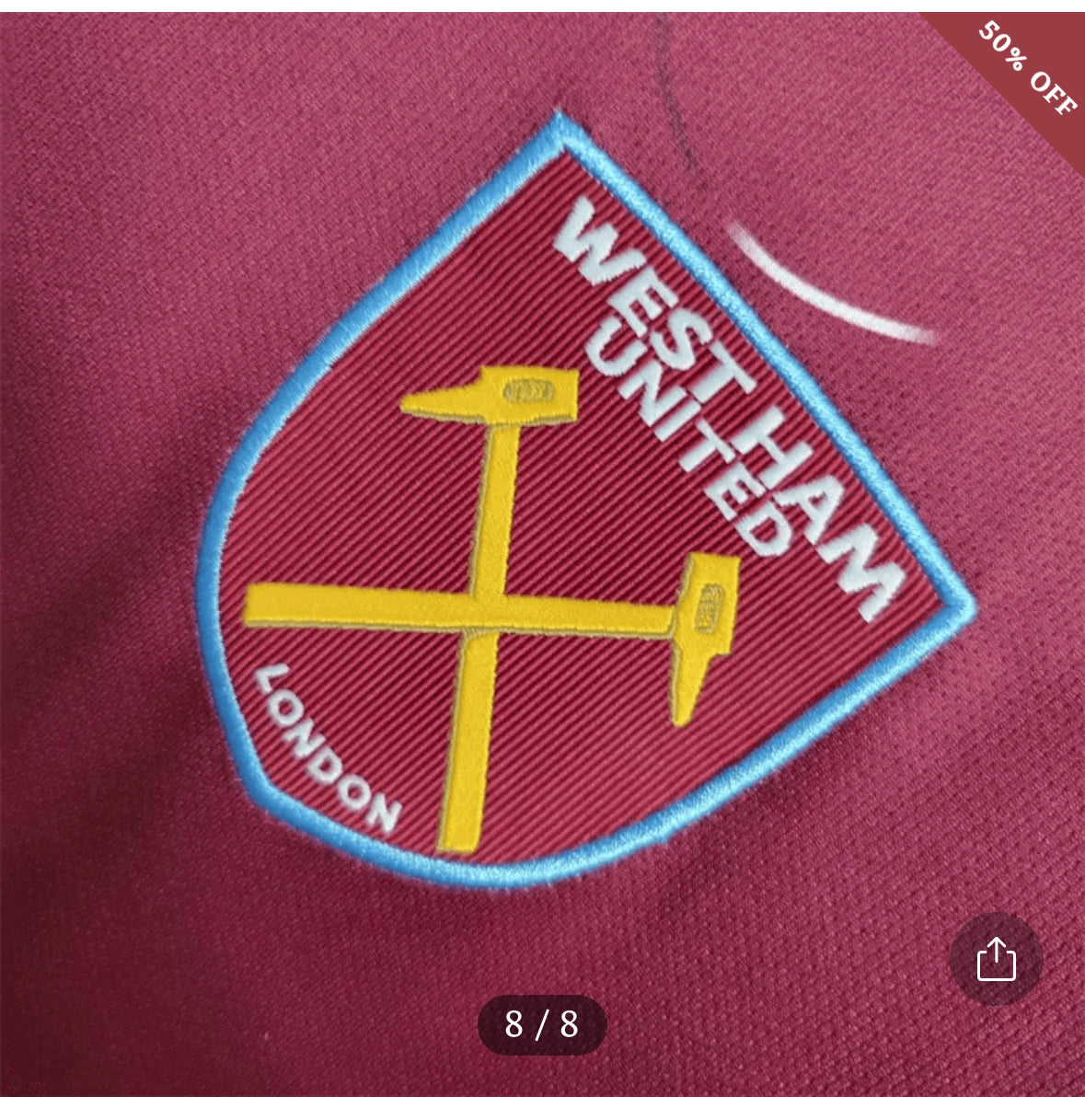 2023/2024 West Ham United Football Shirt Home