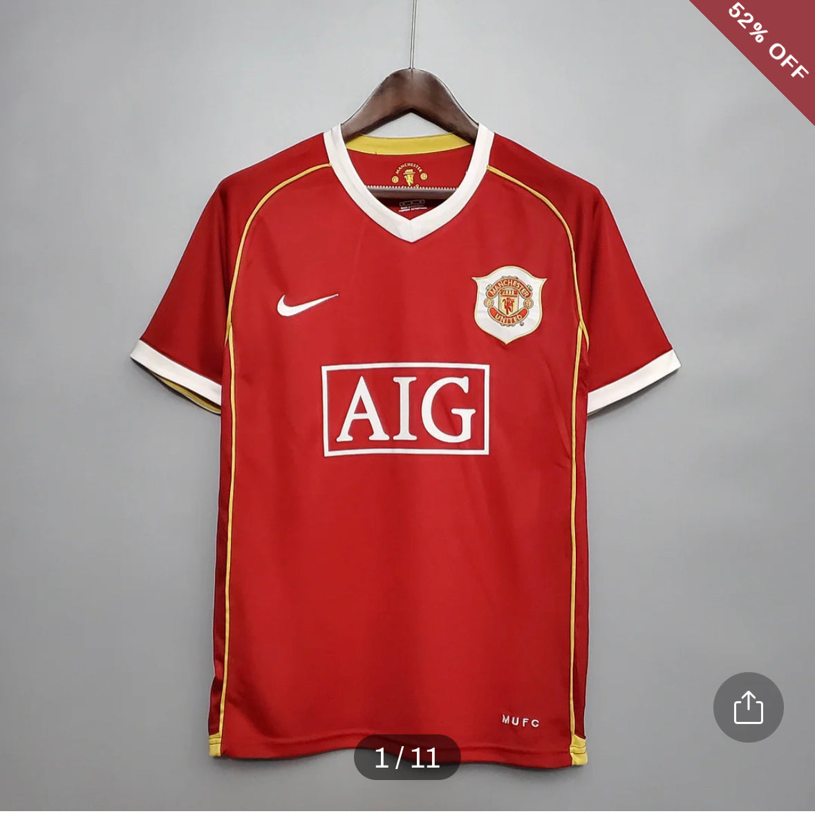 2006/2007 Retro Manchester United Home Football Shirt