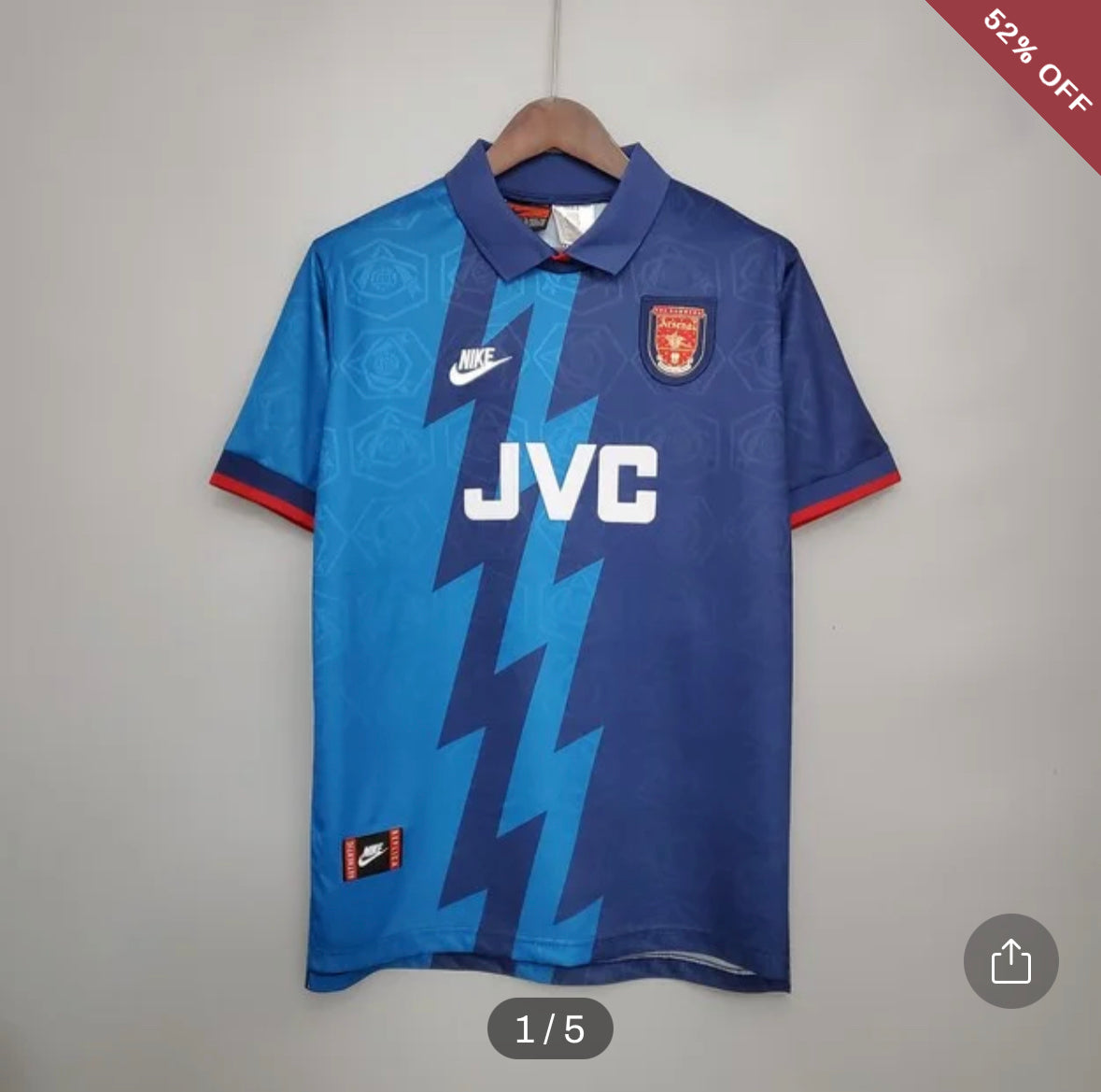 1995/1996 Retro Arsenal Away Football Shirt