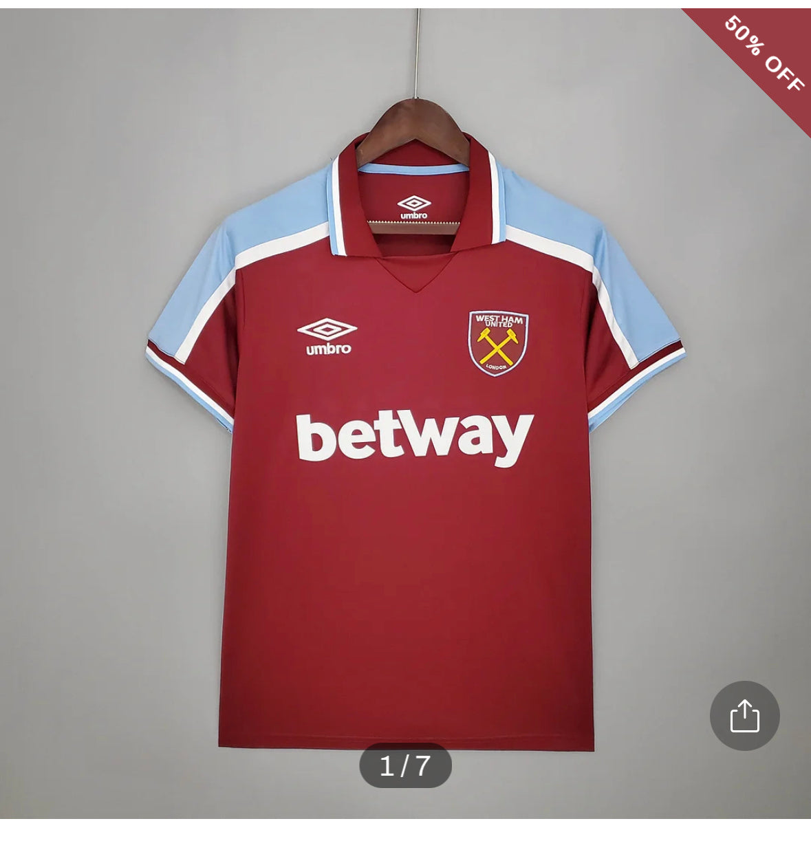 West Ham United Football Shirt Home 2021/2022