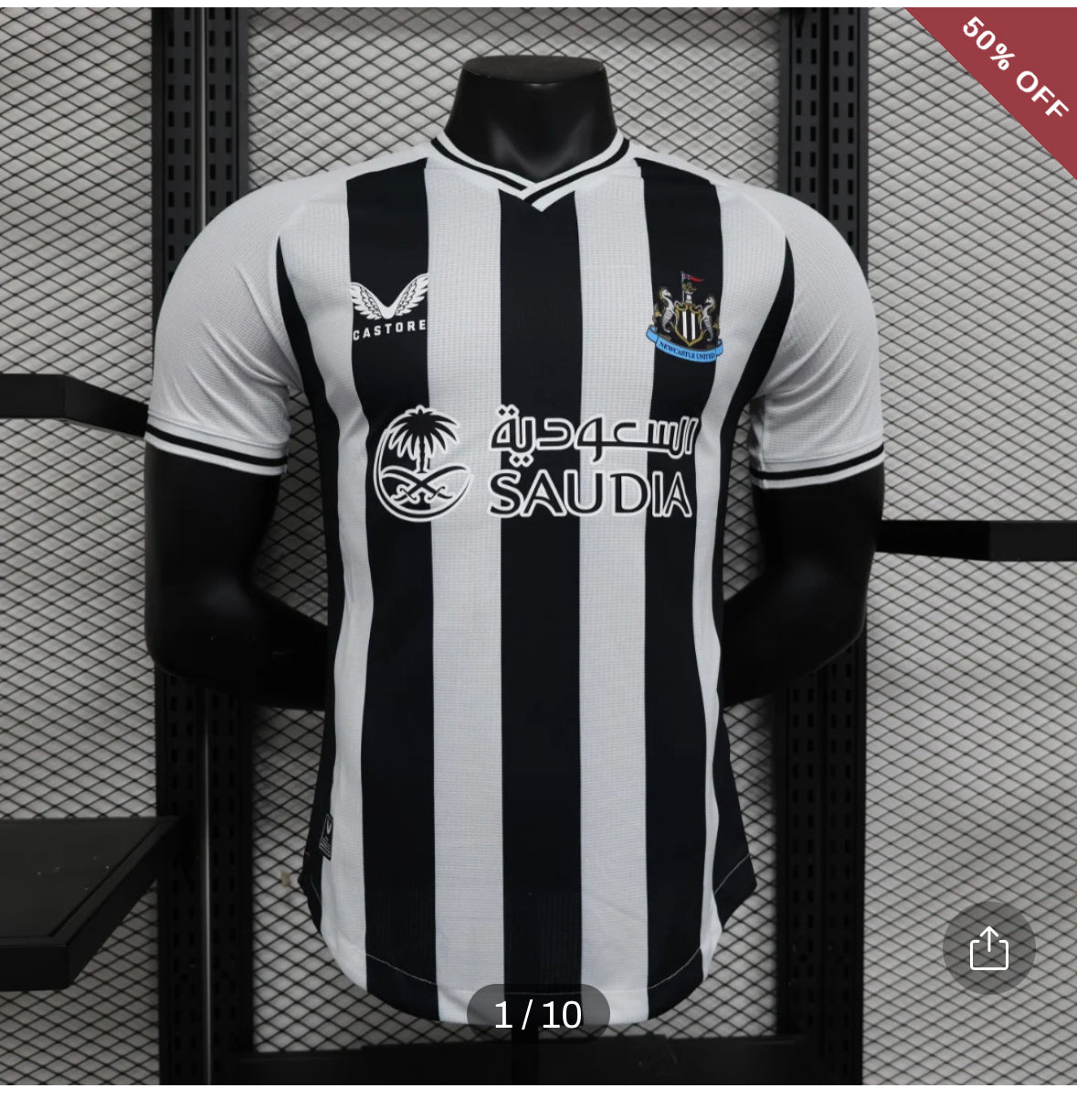 2023/2024 Player Version Newcastle United Home Soccer Jersey