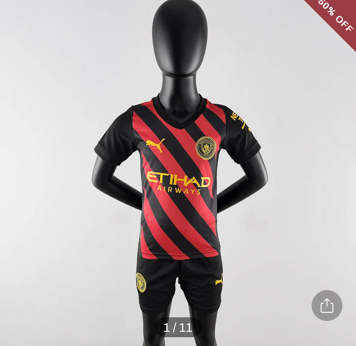 2022/2023 Manchester City Away Football Shirt kids