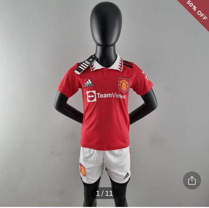 2022/2023 Manchester United Home Football Shirt kids