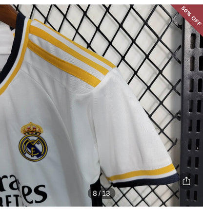 2023/2024 Real Madrid Home Football Shirt & Shorts Kids Size