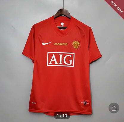 2007/2008 Retro Manchester United Home Champions League Edition Football Shirt