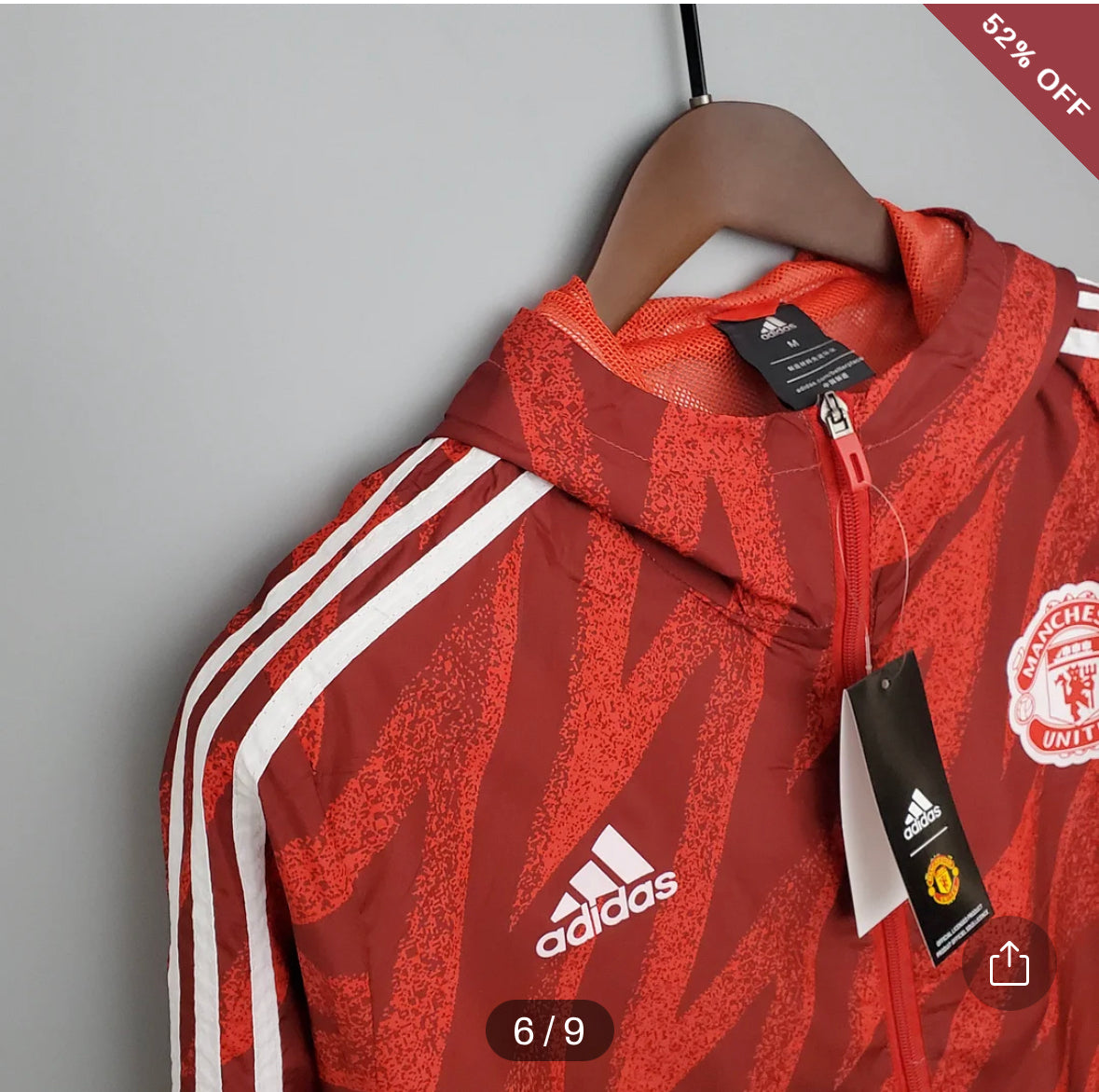 2021/2022 Manchester United Jersey Windbreaker Red