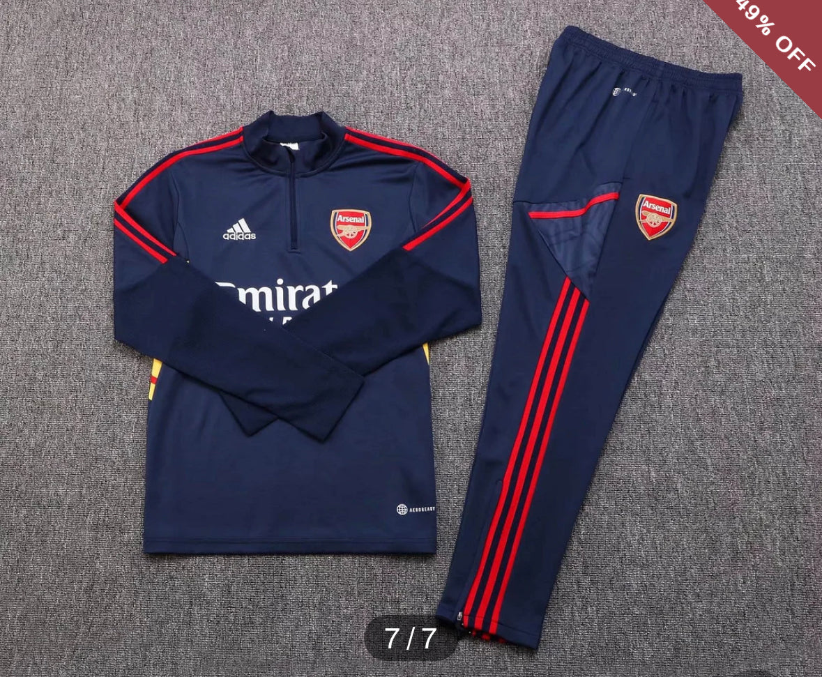 2022/2023 Arsenal Half-Pull Training Suit Royal Blue Football Shirt