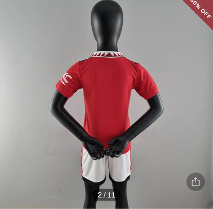 2022/2023 Manchester United Home Football Shirt kids