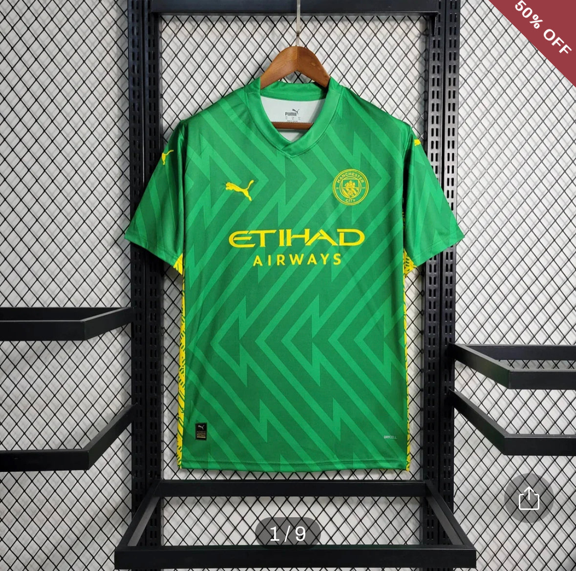 2023/2024 Manchester City Goalkeeper Green Football Shirt