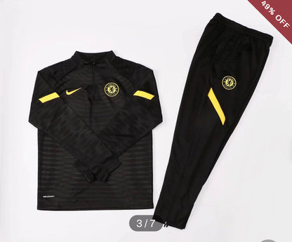 2021/2022 Chelsea Half-Pull Training Suit Black Football Shirt