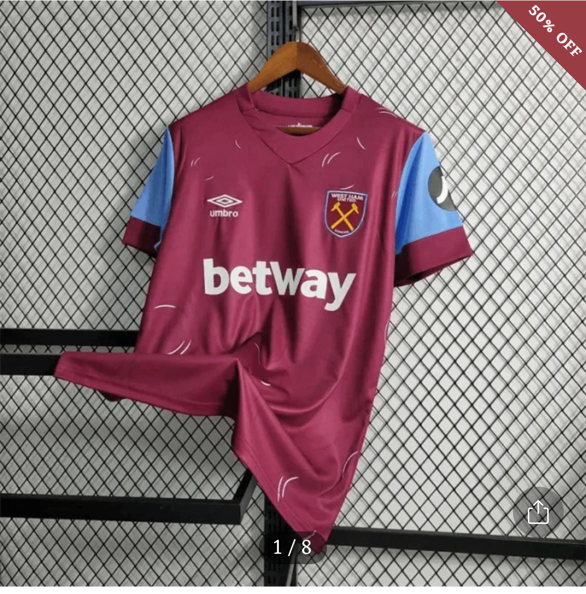 2023/2024 West Ham United Football Shirt Home