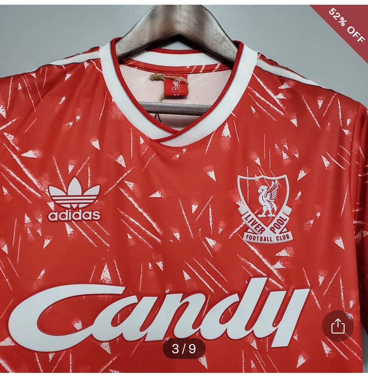 Retro 1989/1991 Liverpool Football Shirt Home