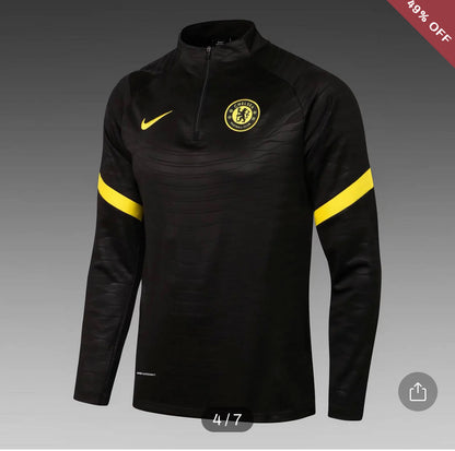 2021/2022 Chelsea Half-Pull Training Suit Black Football Shirt