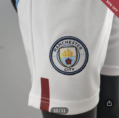 2022/2023 Manchester City Home Football Shirt & Shorts Kids Size